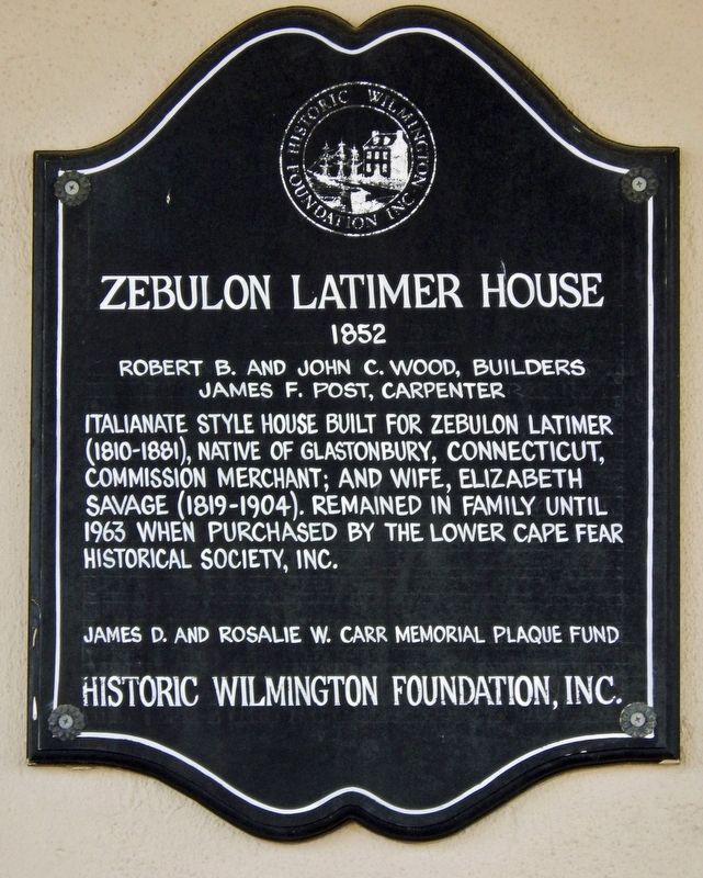 Zebulon Latimer House Marker image. Click for full size.