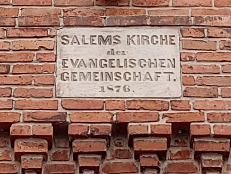 Salem Church 1876 Inscription. Click for full size. Salem Church 1876 Inscription image. Click for full size.
