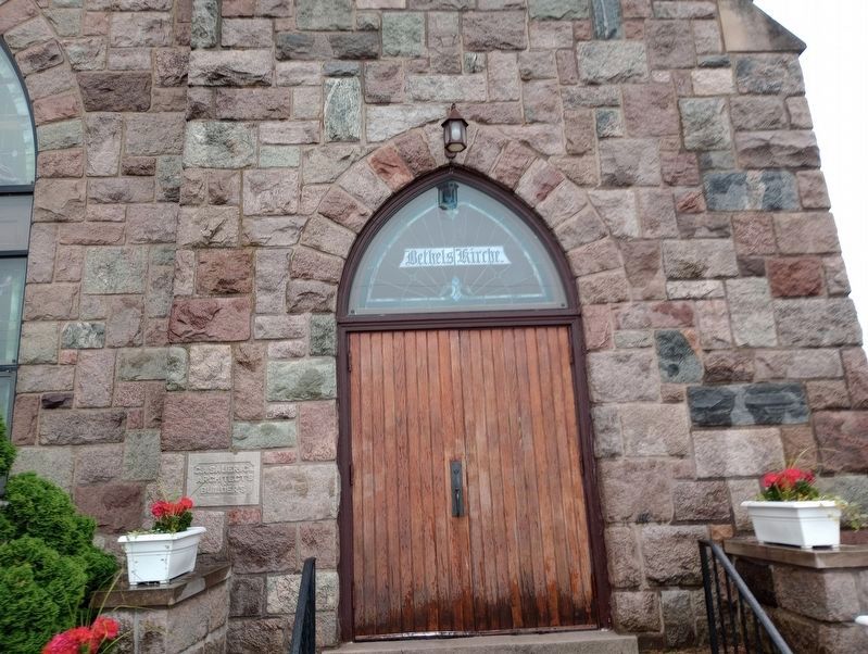 Bethel Church Door and Stained Glass image. Click for full size.