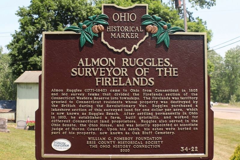 Almon Ruggles, Surveyor Of The Firelands side of the marker image. Click for full size.