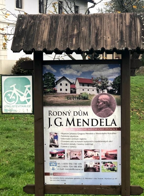 Birthplace of Gregor Mendel (Rodn dům J. G. Mendela) Marker image. Click for full size.