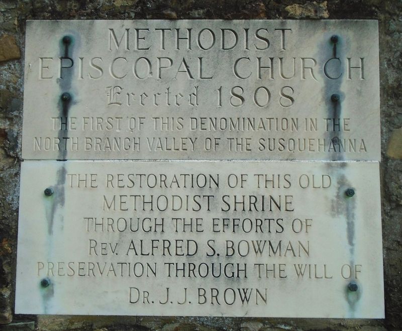 The Old Stone (Methodist Episcopal) Church Marker image. Click for full size.