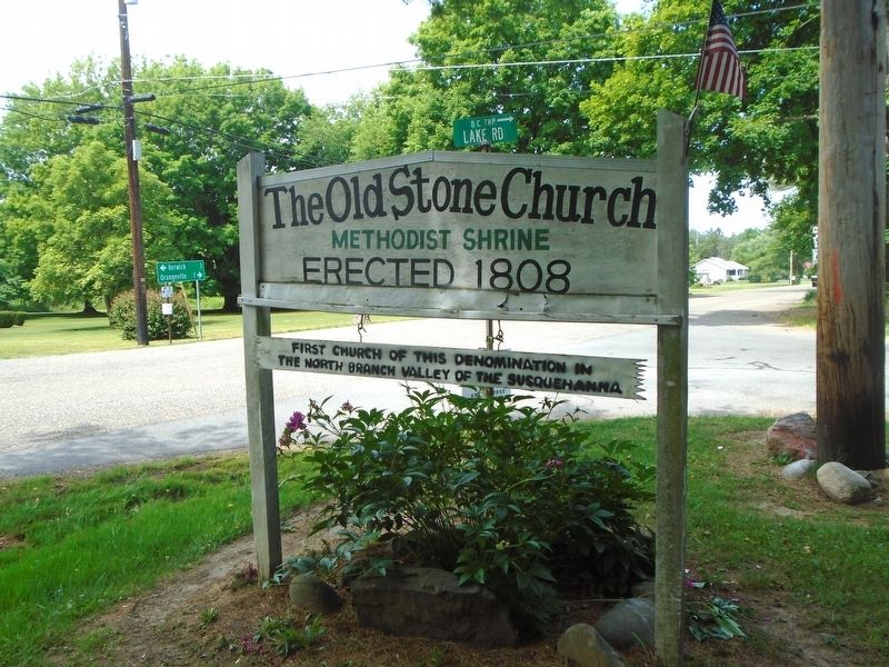 The Old Stone (Methodist Episcopal) Church Sign image. Click for full size.