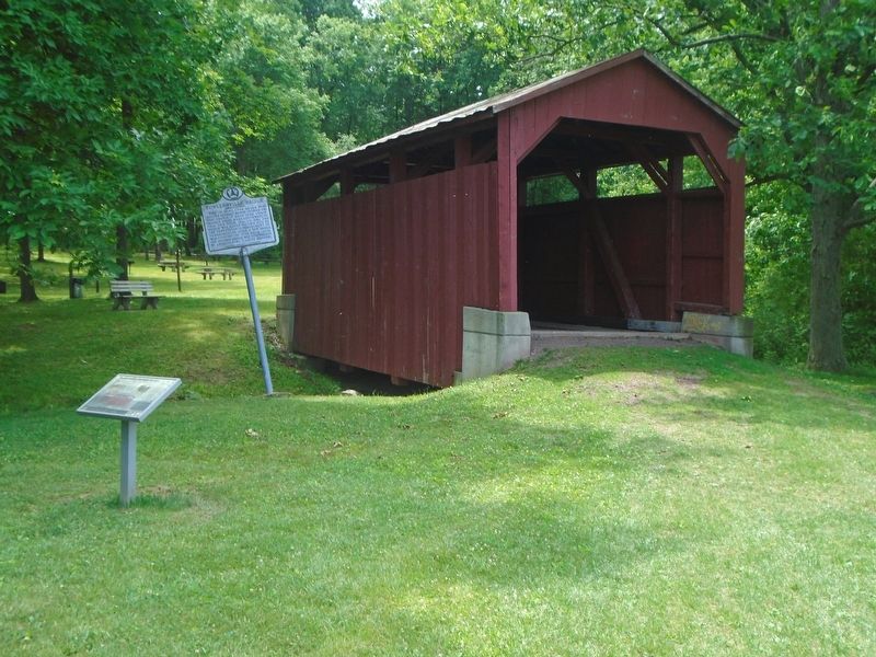 Fowlersville Bridge and Markers image. Click for full size.