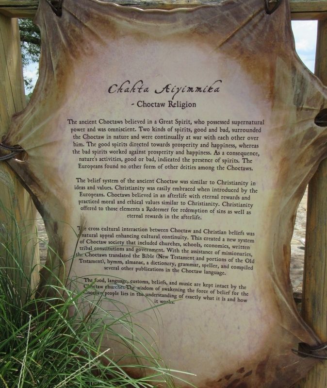 Chahta Aiyimmika / Choctaw Religion Marker. Click for full size. Chahta Aiyimmika / Choctaw Religion Marker image. Click for full size.