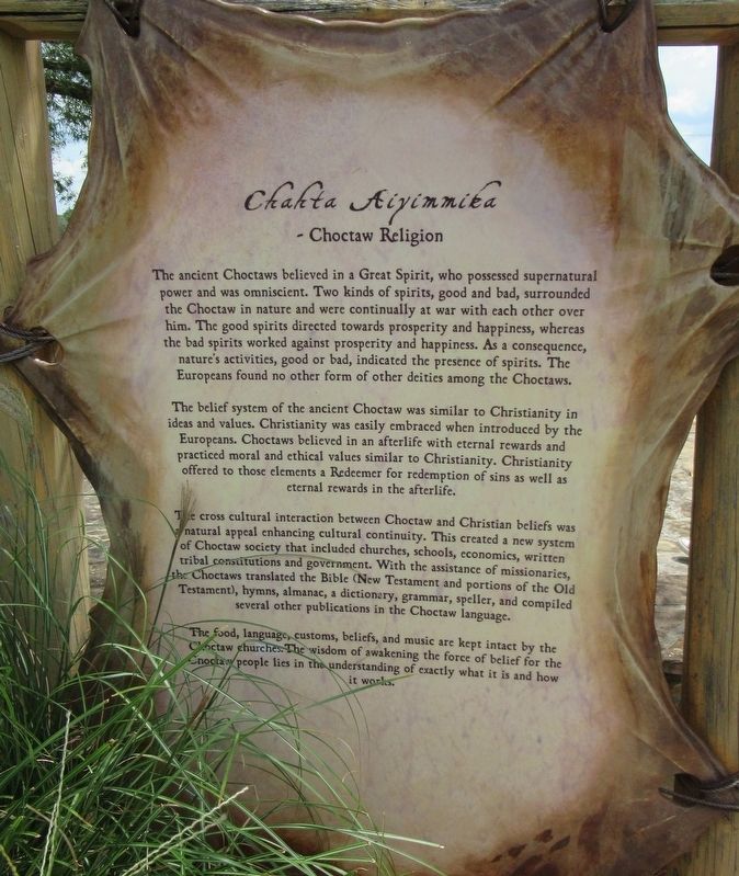 Chahta Aiyimmika / Choctaw Religion Marker image. Click for full size.