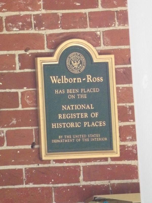 Welborn-Ross (House) Marker. Click for full size. Welborn-Ross (House) Marker image. Click for full size.