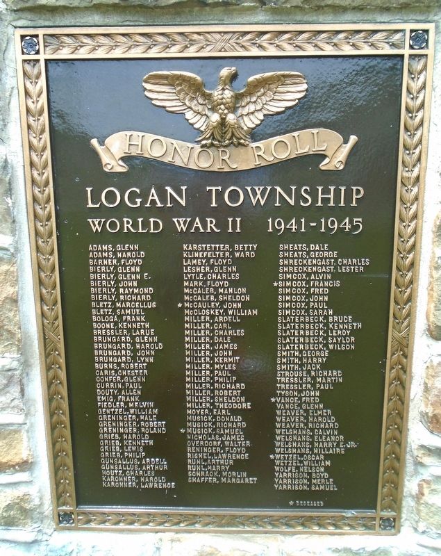 Logan Township Honor Roll Marker. Click for full size. Logan Township Honor Roll Marker image. Click for full size.
