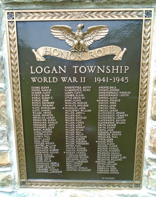Logan Township Honor Roll Marker image. Click for full size.