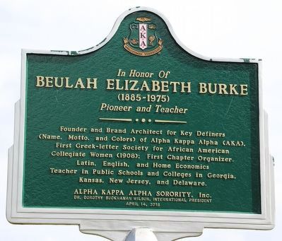 In Honor of Beulah Elizabeth Burke Marker. Click for full size. In Honor of Beulah Elizabeth Burke Marker image. Click for full size.