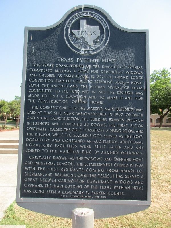 Texas Pythian Home Marker image. Click for full size.