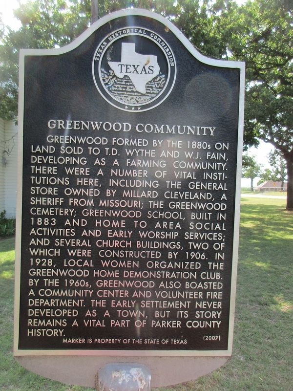 Greenwood Community Marker image. Click for full size.