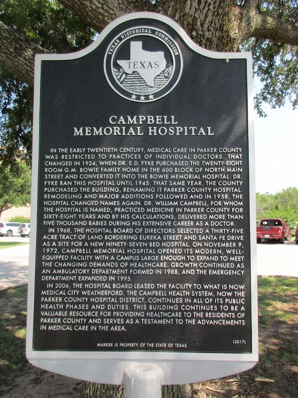 Campbell Memorial Hospital Marker image. Click for full size.