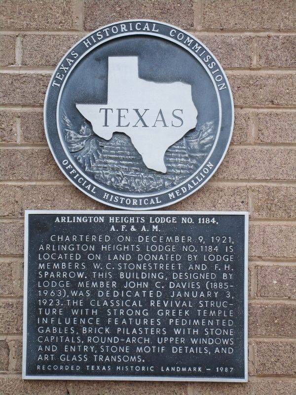 Arlington Heights Lodge No. 1184, A.F. & A.M Marker image. Click for full size.