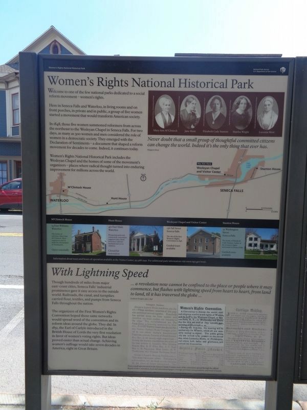Women's Rights National Park Marker. Click for full size. Women's Rights National Park Marker image. Click for full size.