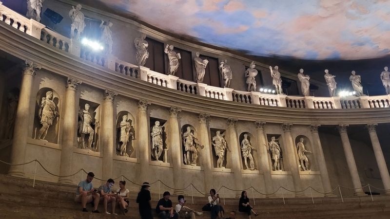 The view of the backside of the seats at the Teatro Olimpico. Click for full size. The view of the backside of the seats at the Teatro Olimpico image. Click for full size.