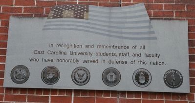 East Carolina University Veterans Memorial Marker image. Click for full size.