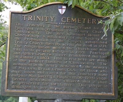 Trinity Cemetery Marker image. Click for full size.