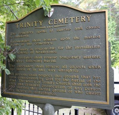 Trinity Cemetery Marker image. Click for full size.