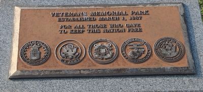 Veterans Memorial Park Marker. Click for full size. Veterans Memorial Park Marker image. Click for full size.