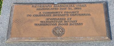 Veterans Memorial Park Marker. Click for full size. Veterans Memorial Park Marker image. Click for full size.