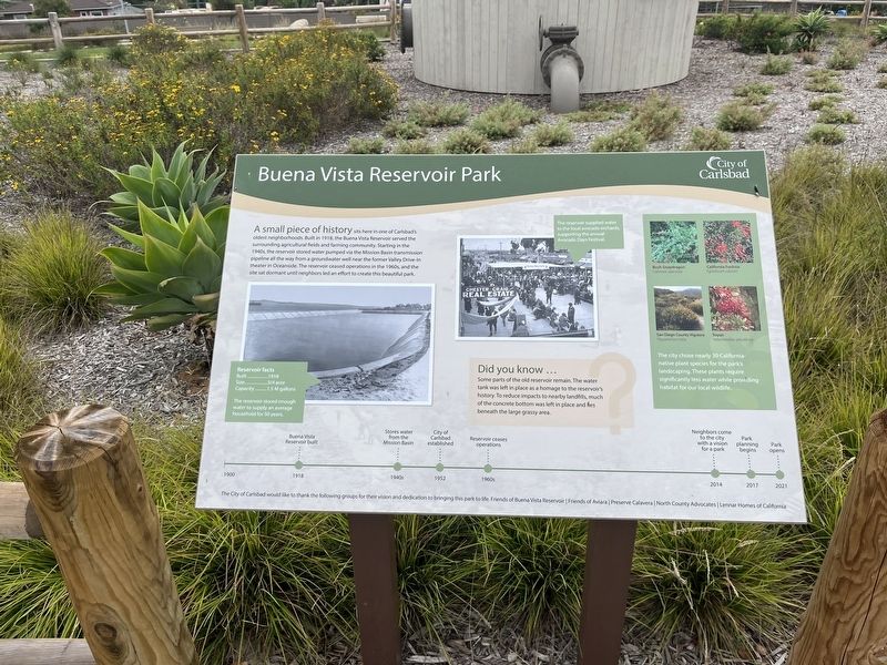 Buena Vista Reservoir Park Marker image. Click for full size.