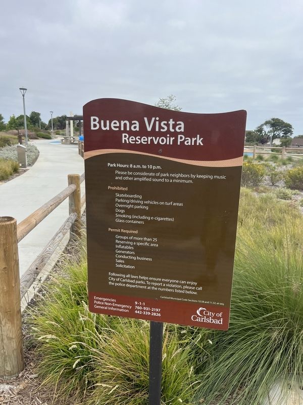 Buena Vista Reservoir Park Sign image. Click for full size.