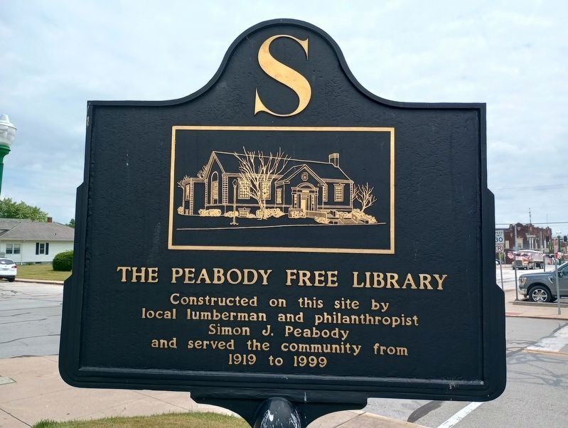 The Peabody Free Library Marker Side image. Click for full size.