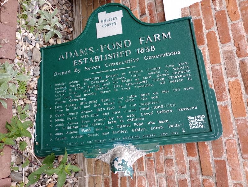 Adams-Pond Farm Marker image. Click for full size.