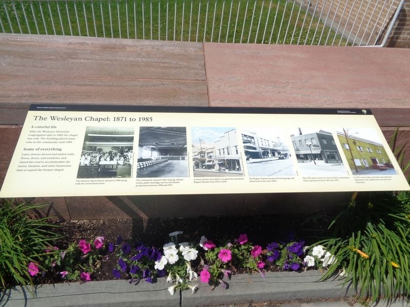 The Wesleyan Chapel: 1871 to 1985 Marker image. Click for full size.