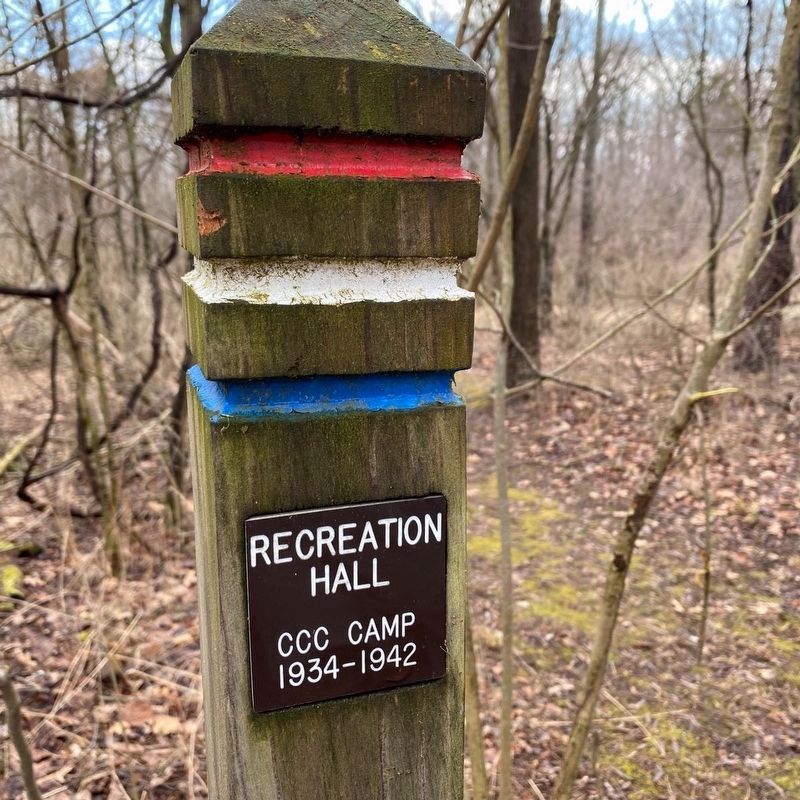 Site marker for Recreation Hall image. Click for full size.