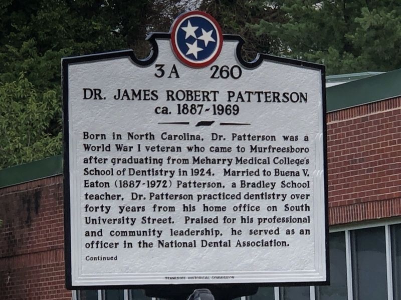 Dr. James Robert Patterson Marker, Side One image. Click for full size.