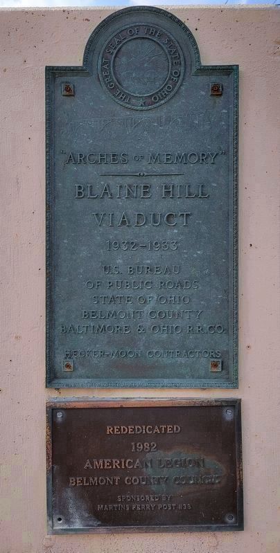 Plaque on the Modern Blaine Hill Viaduct image. Click for full size.