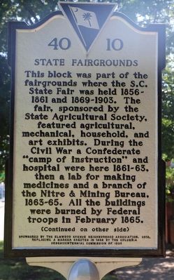 State Fairgrounds Marker, Side One. Click for full size. State Fairgrounds Marker, Side One image. Click for full size.