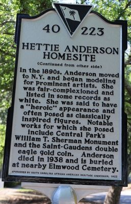 Hettie Anderson Homesite Marker, Side Two image. Click for full size.