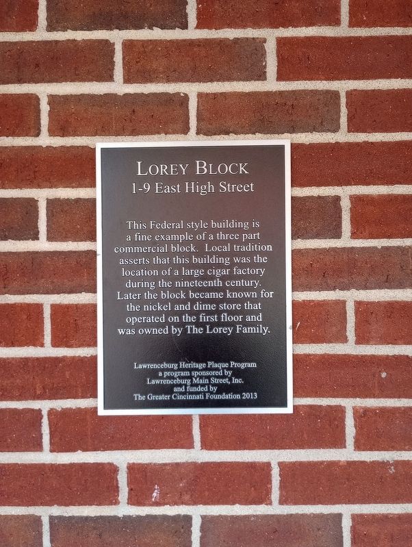 Lorey Block Marker image. Click for full size.