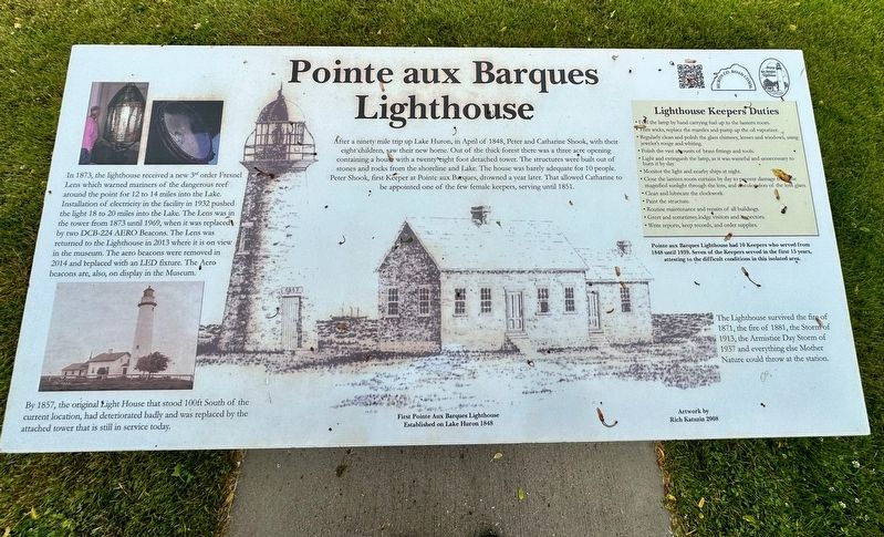 Pointe aux Barques Lighthouse Marker. Click for full size. Pointe aux Barques Lighthouse Marker image. Click for full size.