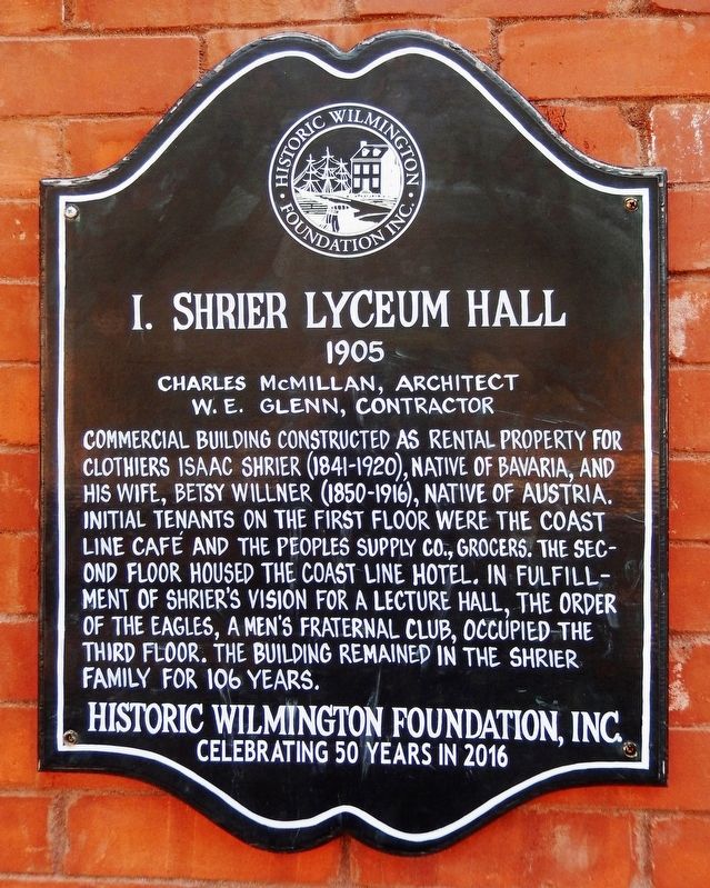 I. Shrier Lyceum Hall Marker image. Click for full size.