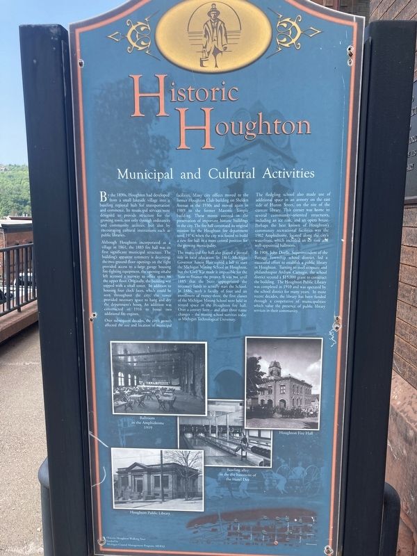 Municipal and Cultural Activities Marker. Click for full size. Municipal and Cultural Activities Marker image. Click for full size.