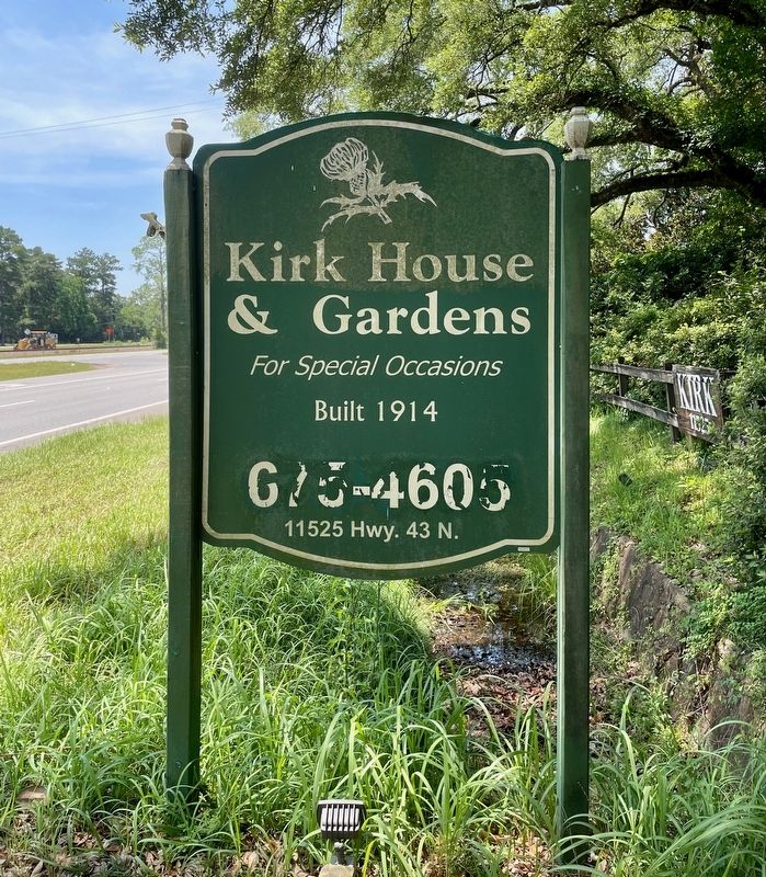 Entrance sign for the Kirk House. image. Click for full size.