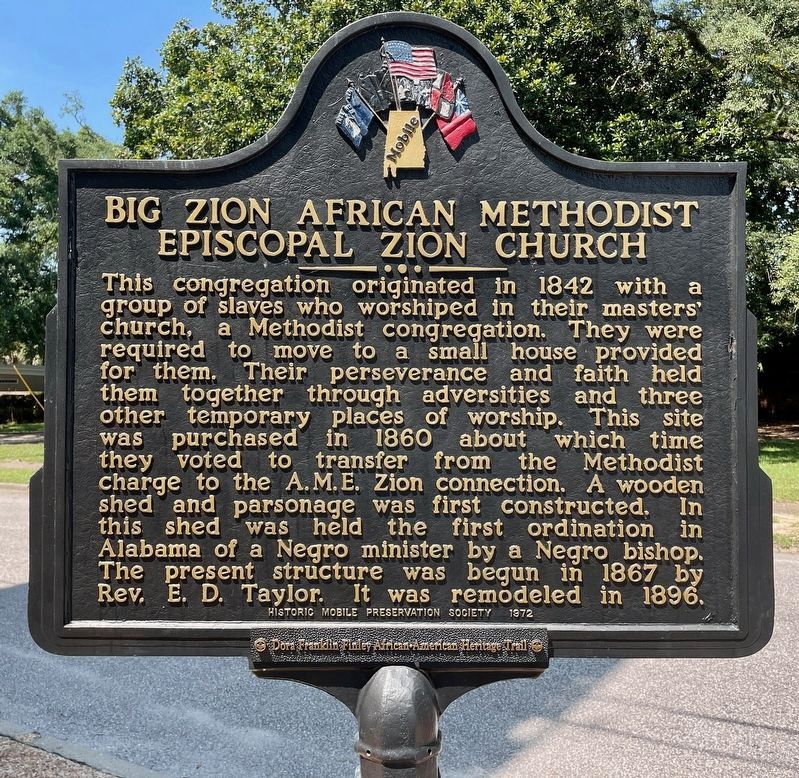 Big Zion African Methodist Episcopal Zion Church Marker image. Click for full size.