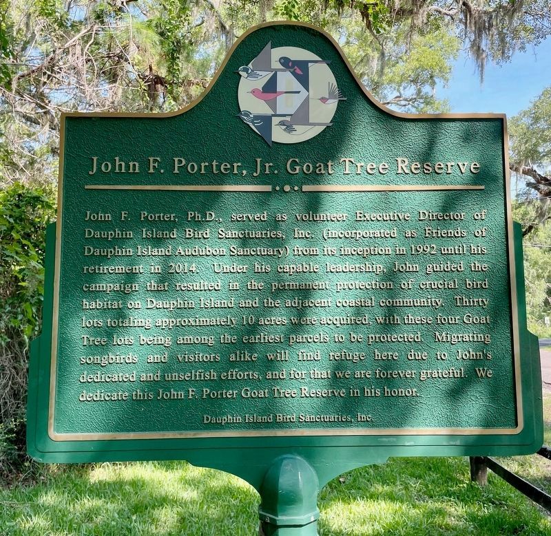 John F. Porter, Jr. Goat Tree Reserve Marker image. Click for full size.