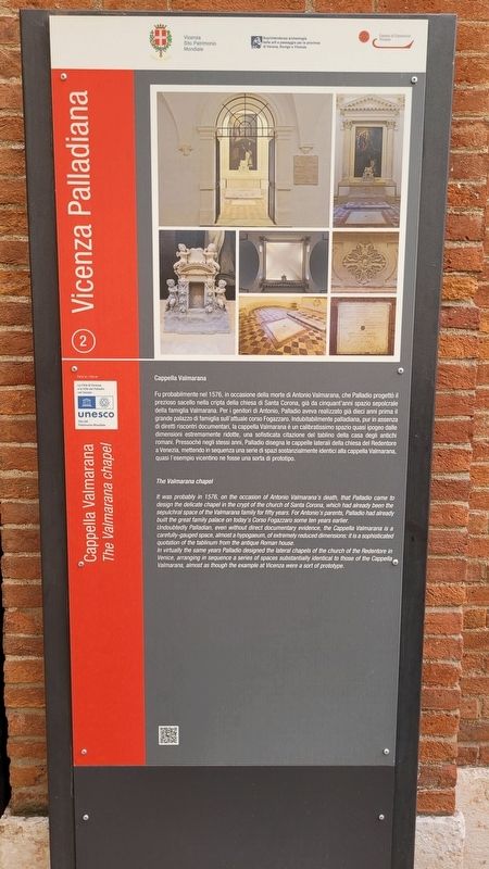 Cappella Valmarana / The Valmarana chapel Marker. Click for full size. Cappella Valmarana / The Valmarana chapel Marker image. Click for full size.