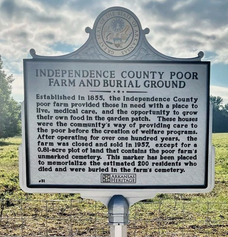 Independence County Poor Farm and Burial Ground Marker image. Click for full size.