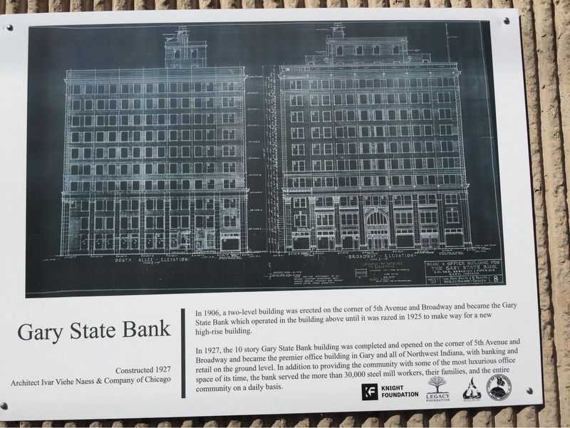 Gary State Bank Marker image. Click for full size.