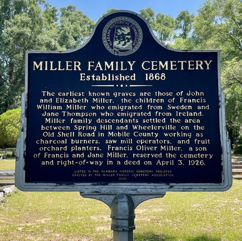 Miller Family Cemetery Marker image. Click for full size.