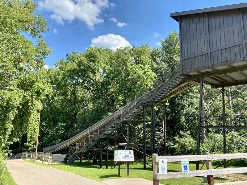 Marker at entrance to the toboggan slide image. Click for full size.