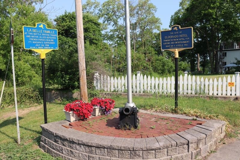 The Site of El Dorado Hotel Marker & La Belle Famille Marker. Click for full size. The Site of El Dorado Hotel Marker & La Belle Famille Marker image. Click for full size.