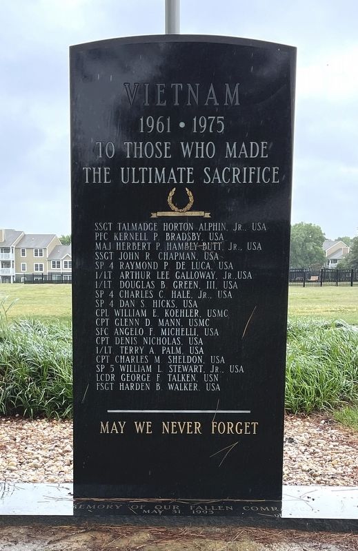 Vietnam Memorial Marker. Click for full size. Vietnam Memorial Marker image. Click for full size.