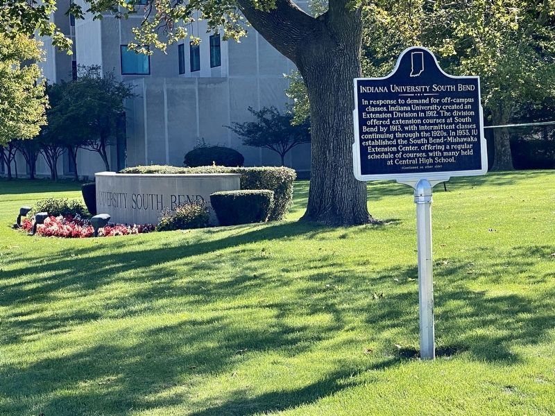 Marker with IU Sign and Wiekamp Hall in the background image. Click for full size.